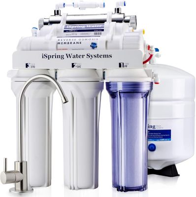iSpring Under Sink 6-Stage Reverse Osmosis Drinking Water Filtration System with Ultraviolet Filter