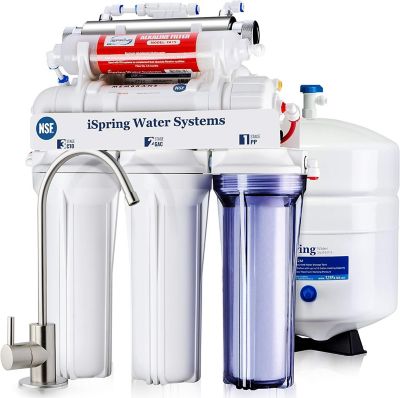 iSpring NSF Certified Under Sink 7-Stage Reverse Osmosis Water Filtration System with Alkaline filter and UV light