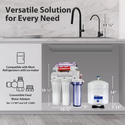 Image showing 3 th iSpring Alkaline and Ultraviolet 7-Stage Reverse Osmosis Water Filter System