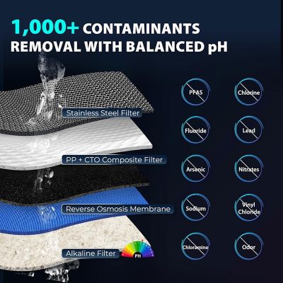 Image showing  Hot & Cold Reverse Osmosis System Countertop, Alkaline Reverse Osmosis Water Filter Dispenser