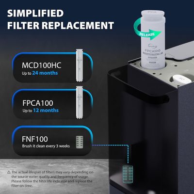 Image showing 5 th iSpring Hot & Cold Reverse Osmosis System Countertop, Alkaline Reverse Osmosis Water Filter Dispenser