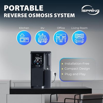 Image showing 7 th iSpring Hot & Cold Reverse Osmosis System Countertop, Alkaline Reverse Osmosis Water Filter Dispenser
