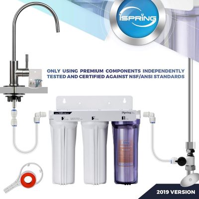 Image showing  Classic 3-Stage Under Sink Water Filtration System for Drinking