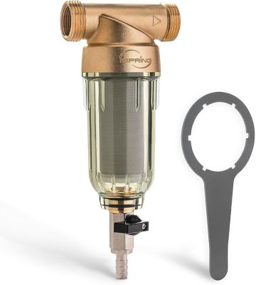 iSpring Reusable Spin Down Sediment Water Filter Whole House Water Filtration System