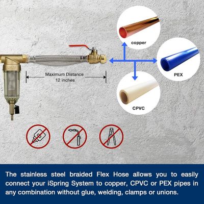 Image showing  Reusable Spin Down Sediment Water Filter with Siliphos and Push Fit Ball Valve
