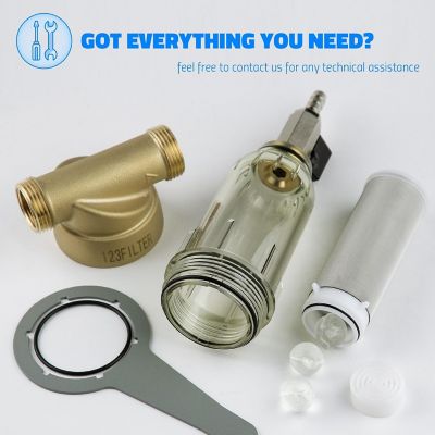 Image showing 5 th iSpring Reusable Spin Down Sediment Water Filter with Siliphos and Push Fit Ball Valve