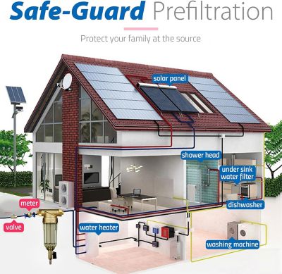 Image showing 6 th iSpring Reusable Spin Down Sediment Water Filter with Siliphos and Push Fit Ball Valve