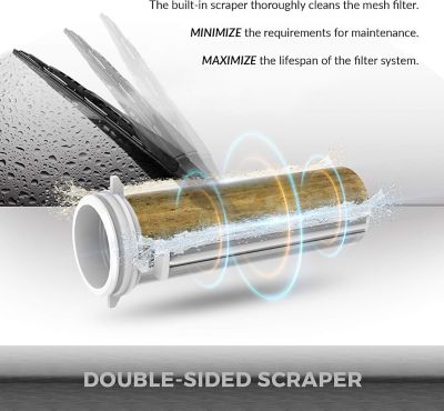 Image showing  Reusable Spin Down Sediment Water Filter with Push-Fit Plumbing Fittings, WSP50GR ACPF12MPT12X2