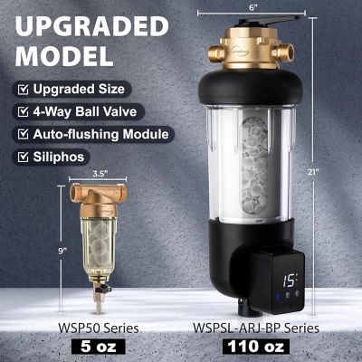 Image showing  Whole House Spin Down Sediment Water Filter with 4 Modes Bypass, Includes Siliphos