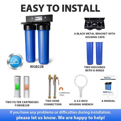 Image showing  2-Stage Whole House Water Filtration System with Sediment and Carbon Block Filters