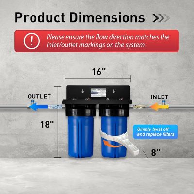 Image showing  2-Stage Heavy Duty Whole House Water Filtration System