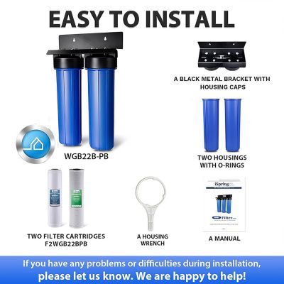Image showing 6 th iSpring 2-Stage Whole House Water Filtration System, WGB22B-PB