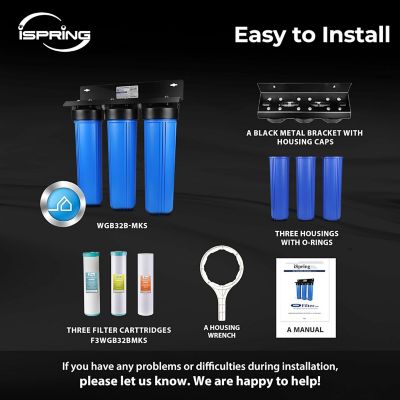 Image showing 5 th iSpring 3-Stage Whole House Water Filtration System, WGB32B-MKS