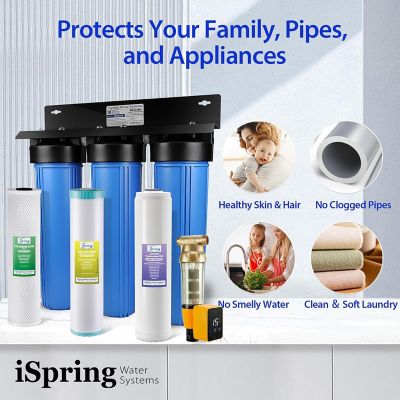 Image showing  Whole House Water Filter System with Auto-Flushing Spin Down Sediment Filter