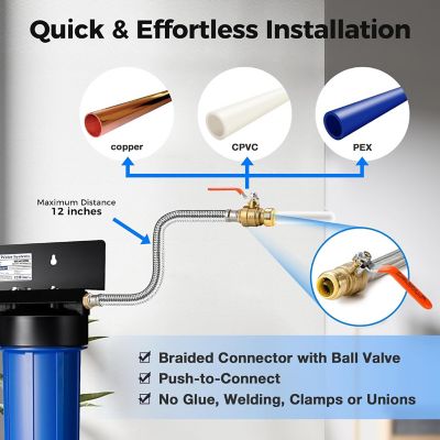 Image showing  2-Stage Whole House Water Filtration System, WGB22B-PB AHPF12MNPT16