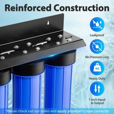 Image showing  3-Stage Whole House Water Filtration System, WGB32BM+AHPF12MNPT16X2