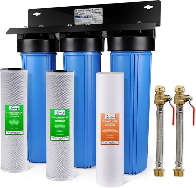 iSpring 3-Stage Whole House Water Filtration System, WGB32B+AHPF12MNPT16X2
