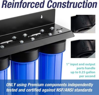 Image showing  3-Stage Whole House Water Filtration System, WGB32B+AHPF12MNPT16X2