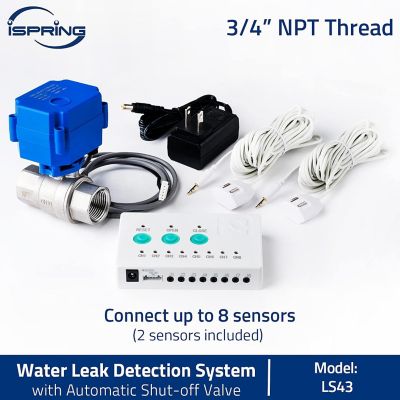 Image showing  Water Leak Detector Alarm System with Automatic Shut-off Valve and 2 Detection Sensors
