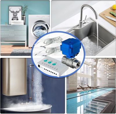 Image showing  Water Leak Detector Alarm System with Automatic Shut-off Valve and 2 Detection Sensors