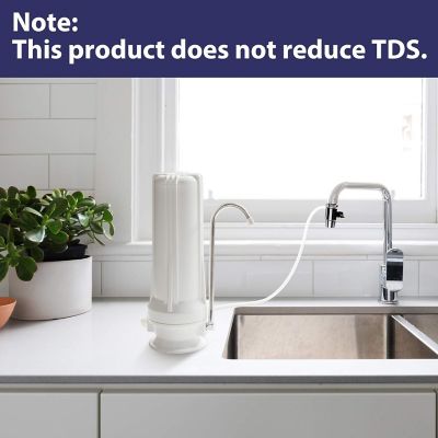 Image showing  Countertop Water Filter, White Housing with Carbon Filter