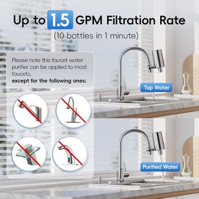 Image showing  Faucet Water Filter for Contaminants Removal in Kitchen, Bathroom, or RV Sink, DF2-CHR