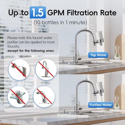 Image showing  Faucet Water Filter for Contaminants Removal in Kitchen, Bathroom, or RV Sink, DF2-CL