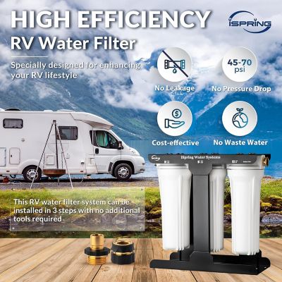 Image showing  3-Stage RV Water Filtration System, Whole House Water Filter for RV