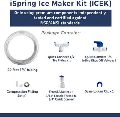 Image showing  Ultra Safe Fridge Water Line Connection and Ice Maker Installation Kit for Reverse Osmosis RO Systems & Water Filters
