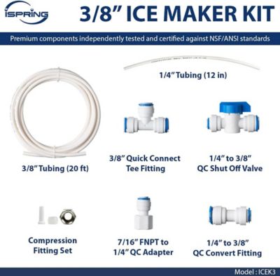 Image showing  20 feet 3/8 in. Tubing Water Line Splitter and Reverse Osmosis Refrigerator Ice Maker Kit