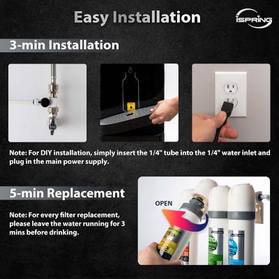 Image showing 5 th iSpring Bottleless Water Filter Dispenser, Self Cleaning, Hot, Cold, and Room Temperature Settings, Silver