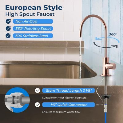 Image showing  Reverse Osmosis Faucet, Lead-Free Contemporary Drinking Water Faucet for RO Systems, GA1-AW