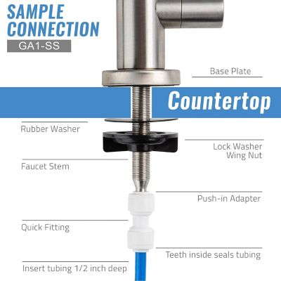 Image showing  Stainless Steel Kitchen Bar Sink Reverse Osmosis RO Filtration Drinking Water Faucet