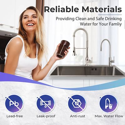 Image showing  Drinking Water Faucet for Kitchen Sink with 3/8 in. Connector, Heavy Duty Lead-Free Reverse Osmosis Faucet, GA3-BN