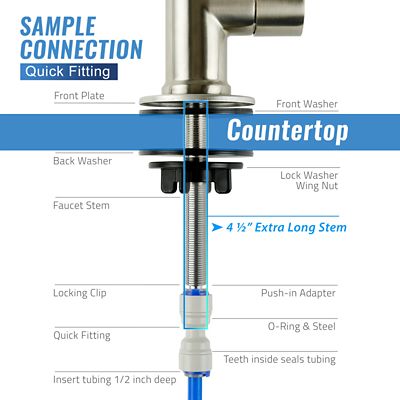 Image showing  Drinking Water Faucet for Kitchen Sink with 3/8 in. Connector, Heavy Duty Lead-Free Reverse Osmosis Faucet, GA3-BN