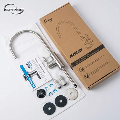Image showing 6 th iSpring Drinking Water Faucet for Kitchen Sink with 3/8 in. Connector, Heavy Duty Lead-Free Reverse Osmosis Faucet, GA3-BN