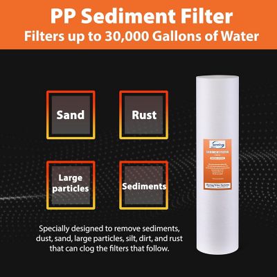 Image showing 2 th iSpring 4.5 in. x 20 in. 2-Stage Whole-House Water Filter Replacement Pack for WGB22B-KS Water Filtration Systems