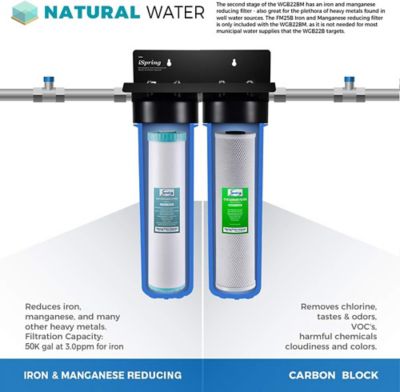 Image showing  4.5 in. x 20 in. Whole House Water Filter Replacement Set, Two Carbon Block and Two Iron & Manganese Reducing Cartridges