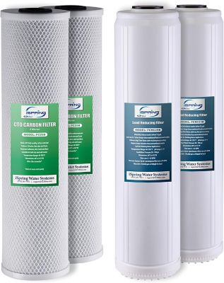 iSpring 4.5 in. x 20 in. Whole House Water Filter Replacement Set, Two Carbon Block Cartridges and Two Lead Reducing Cartridges