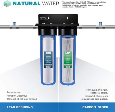 Image showing  4.5 in. x 20 in. Whole House Water Filter Replacement Set, Two Carbon Block Cartridges and Two Lead Reducing Cartridges