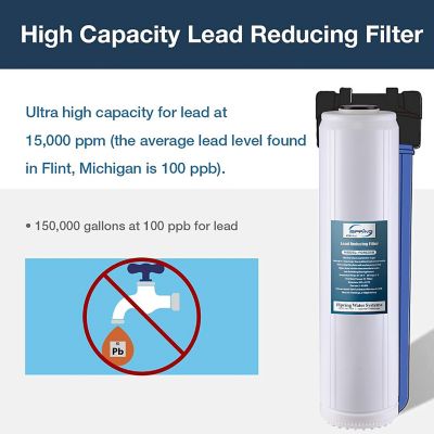Image showing  4.5 in. x 20 in. Whole House Water Filter Replacement Set, Two Carbon Block Cartridges and Two Lead Reducing Cartridges