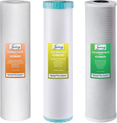 iSpring 4.5 in. x 20 in. 3-Stage Whole House Water Filter Set Replacement Pack