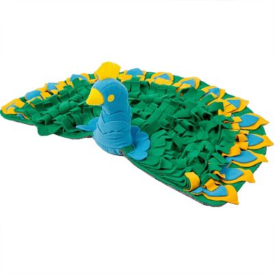 Injoya Peacock Snuffle Mat, Puzzle Dog Toys, Slow Feeder, Durable, Machine Washable