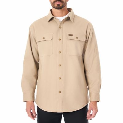 Smith's Workwear Big Men's Sherpa-Lined Stretch-Canvas Snap Shirt-Jacket