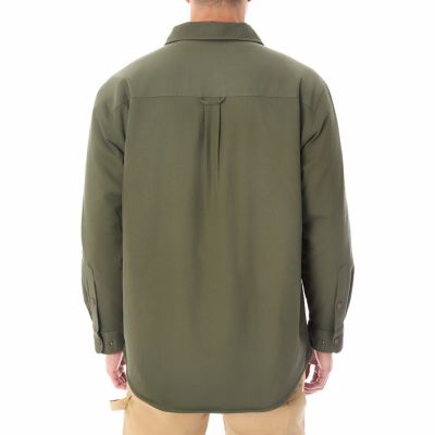 Image showing  Big Men's Sherpa-Lined Stretch-Canvas Snap Shirt-Jacket