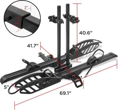 Image showing  200 lb. Deluxe Aluminum Hitch Mounted Platform E-Bike Rack