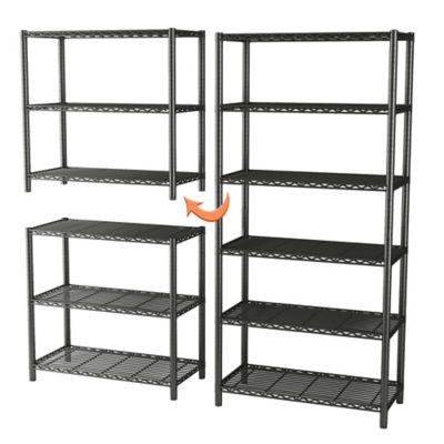 Image showing  6-Shelf, Changeable into 2 of 3-Shelf Units, 350 lb. Loading Capacity Per Shelf (71.5H, 36W, 16D)