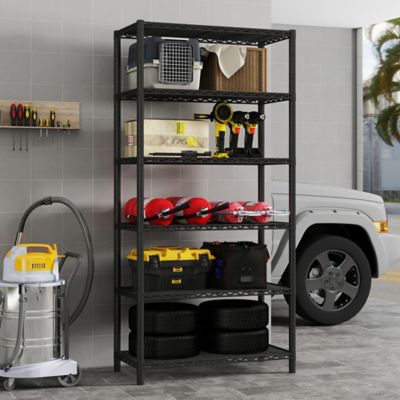 Image showing  6-Shelf, Changeable into 2 of 3-Shelf Units, 350 lb. Loading Capacity Per Shelf (71.5H, 36W, 16D)