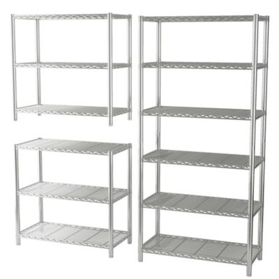 EFINE Chrome 6-Shelf, Changeable into 2 of 3-Shelf, 350lbs Loading Capacity Per Shelf (71.5H, 36W, 16D)