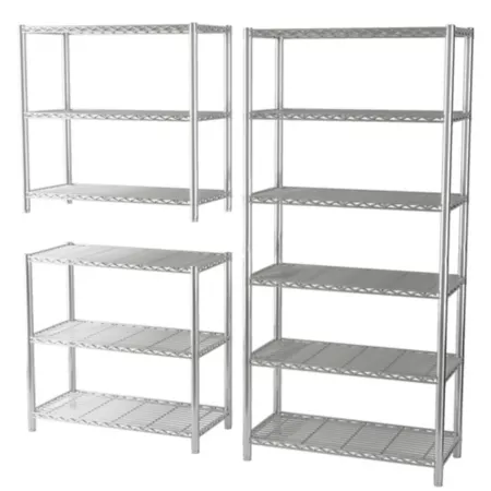 EFINE Chrome 6 shelves changeable to 2 or 3 shelves 350 lbs loading capacity per shelf (71.5 H 36 W 16 D) Freestanding Shelving Units